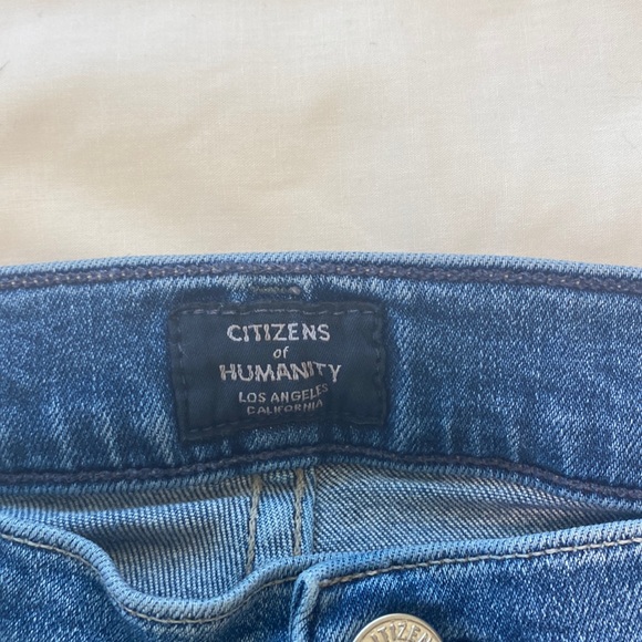 Citizens of Humanity Rocket Crop High Rise Skinny Distressed Blue Jeans Size 28 - Picture 5 of 11